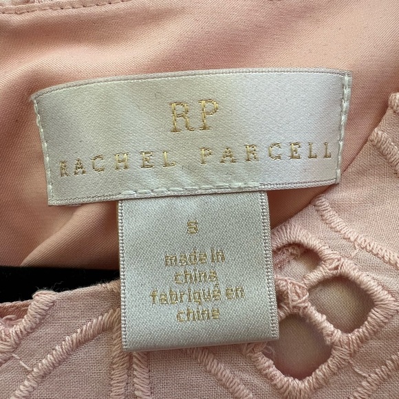 Rachel Parcell Blush Pink Eyelet Lace Flutter Sleeve Midi Dress Size 8 - Picture 4 of 8